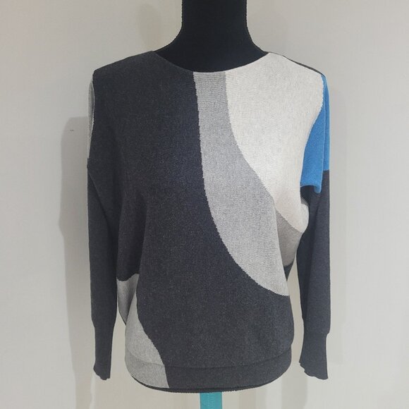 Zaket & Plover Whirlwhind Sweater Size XS Grey and Blue Cashmere Cotton Blend - Picture 1 of 12